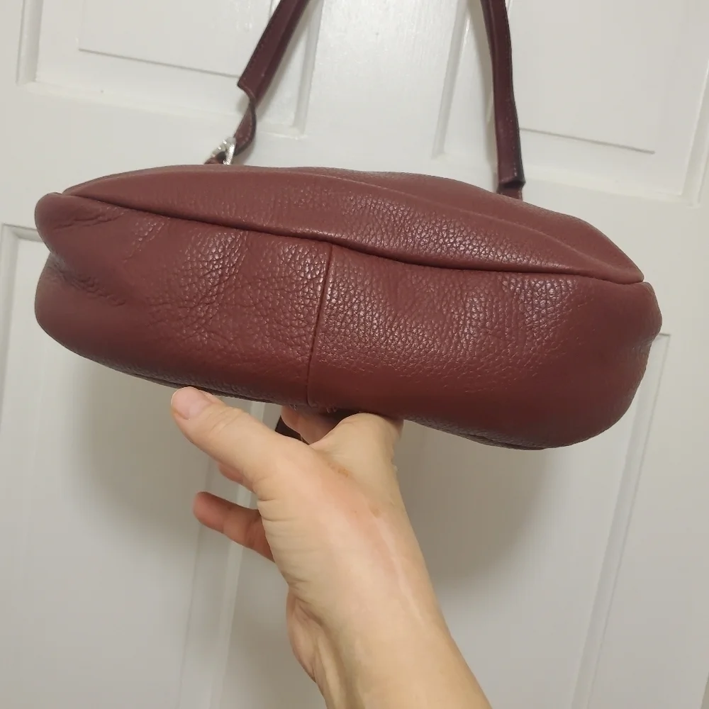 CATS Burgundy Pebble Grain Leather Hobo Bag, Classic
